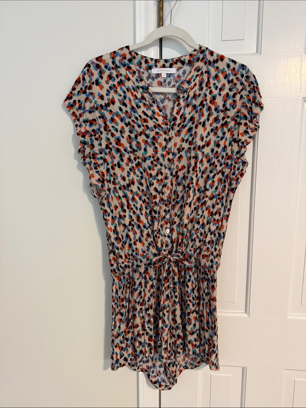 Olivaceous Women's Multicolor Printed Tie-Waist Romper